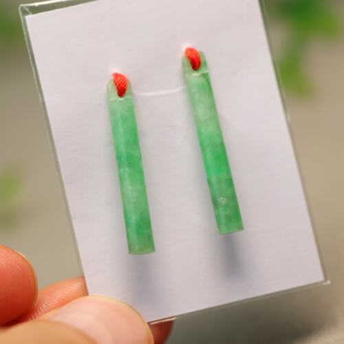 翡翠翎管镶嵌耳坠吊坠裸石