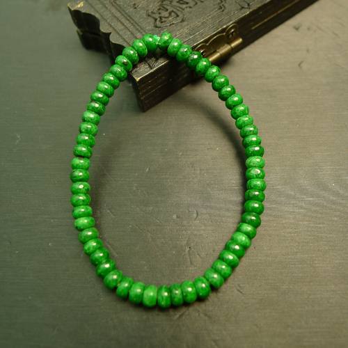 天然A货翡翠算盘珠子隔珠手串