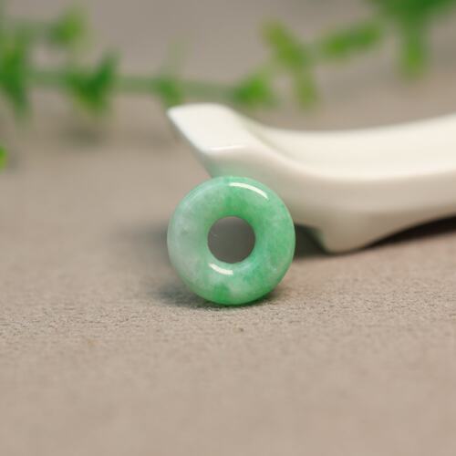 天然A货翡翠圆圈甜甜圈小环吊坠