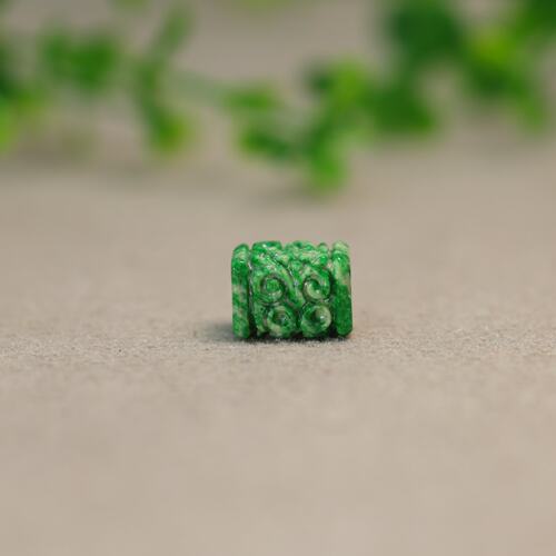 天然A货翡翠雕花路路通桶珠