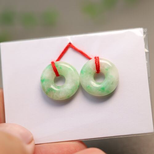 缅甸天然A货翡翠甜甜圈小环