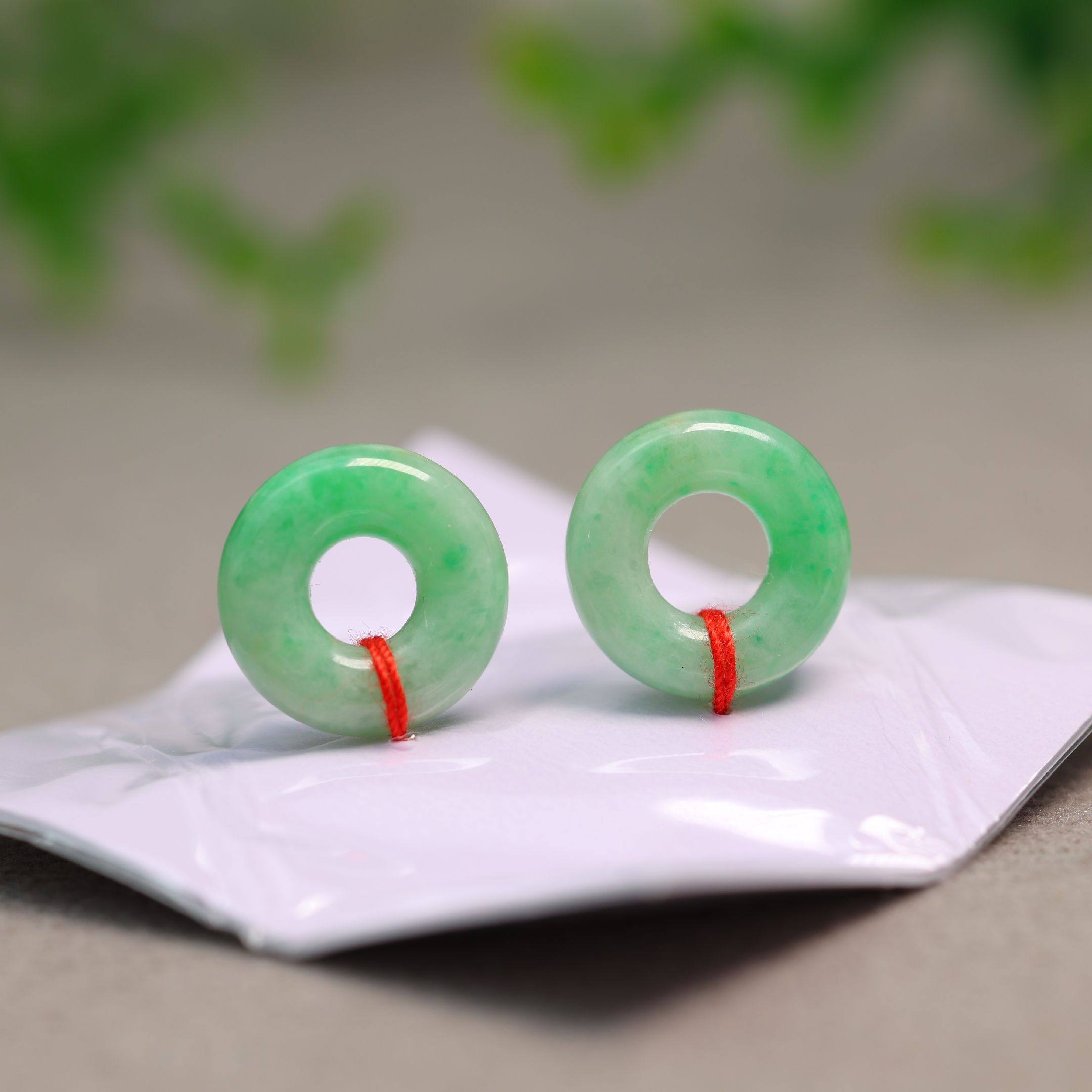 #K581一对阳绿缅甸天然A货翡翠圆圈小环 镶嵌耳坠裸石,珠宝/钻石/翡翠,翡翠裸石/蛋面,淘宝优惠券,粉丝福利购,淘宝优惠卷