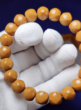 【核小妹】雕刻京八棱六方老型光珠六方极限弧直切文玩猴头手串