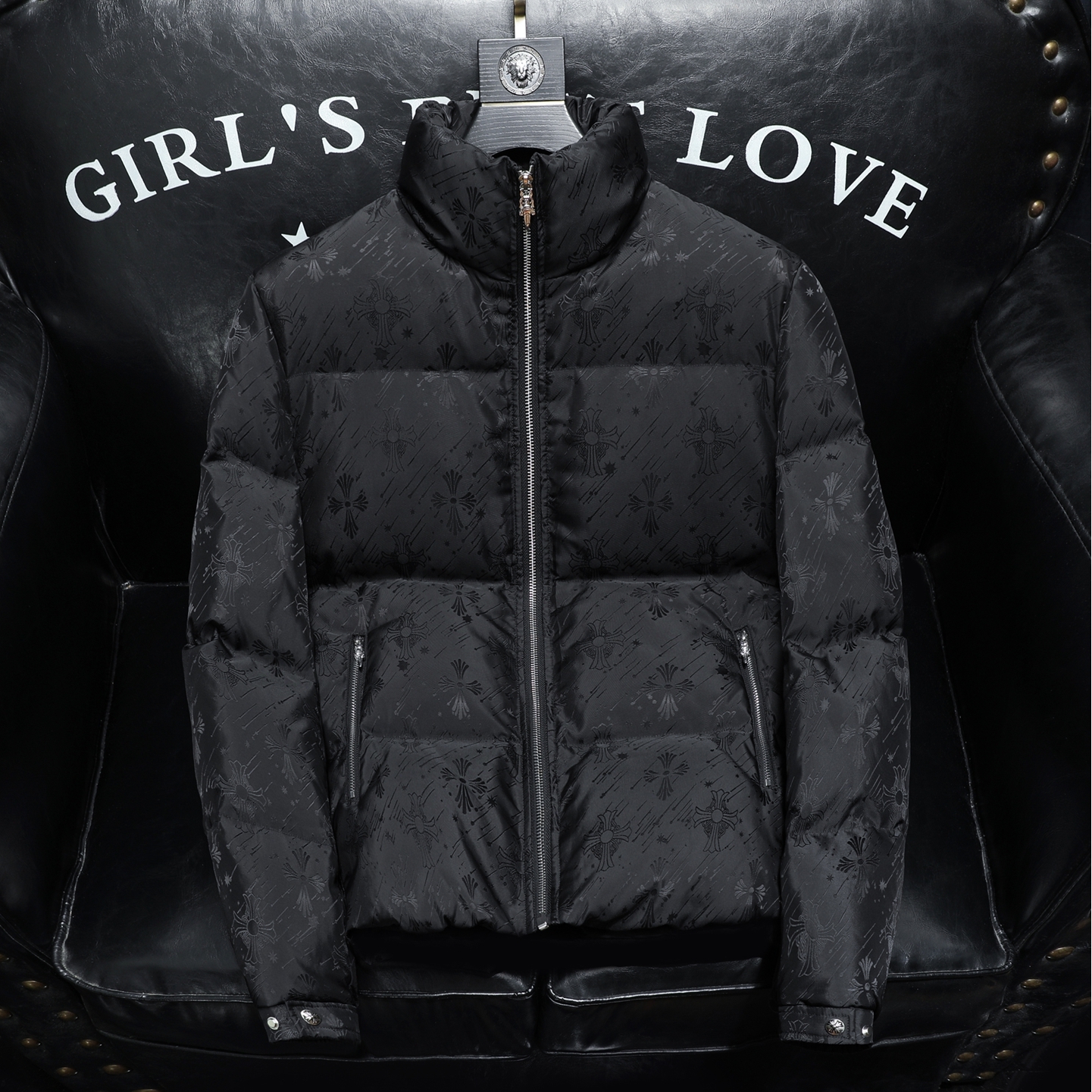 雷迪波尔官方冬季男装时尚立领提花加厚羽绒服男美式潮牌保暖白鸭