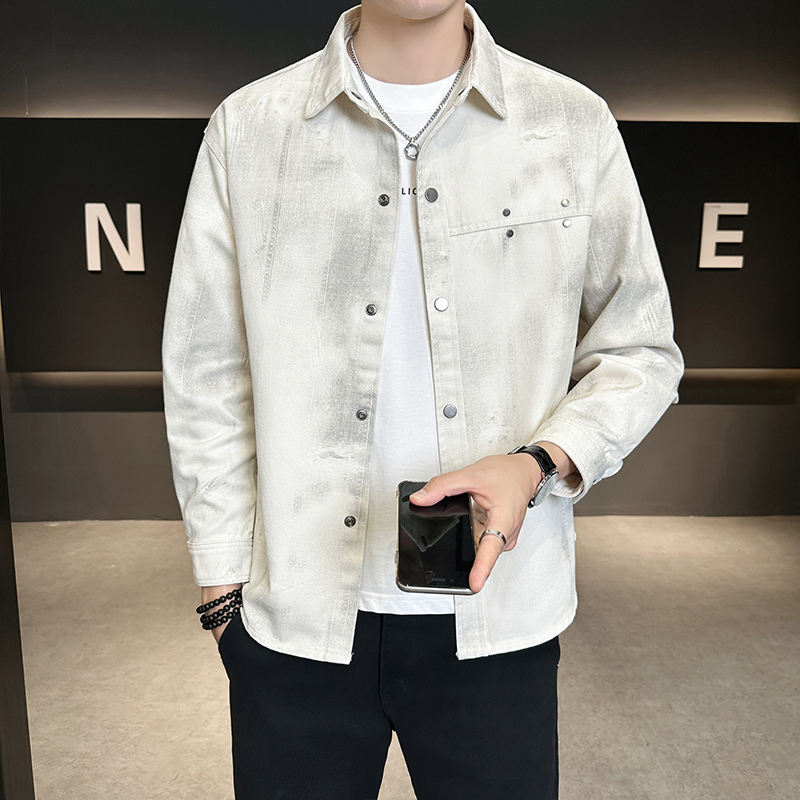 雷迪波尔官方秋装新款长袖衬衫外套男痞帅潮牌潮流休闲高级感青年