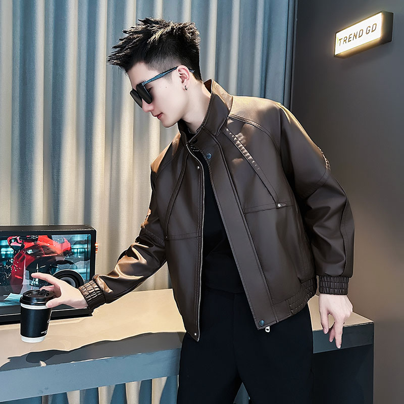 雷迪波尔官方高级感男士软皮夹克春秋季潮牌机车pu皮褂子潮流新款