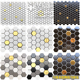 华欣硕六角陶瓷金色马赛克瓷砖背景墙厨房卫生间阳台浴室墙地砖