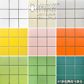 华欣硕幼儿园彩色陶瓷马赛克瓷砖97绿红橙黄粉白色卫生间浴室墙砖