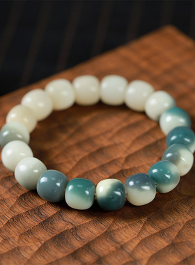 天然菩提根手串单圈桶珠手链饰品