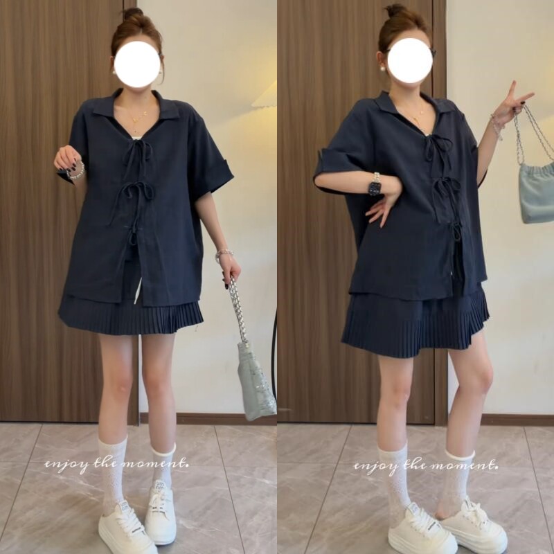 夏季孕妇大码显瘦两件套