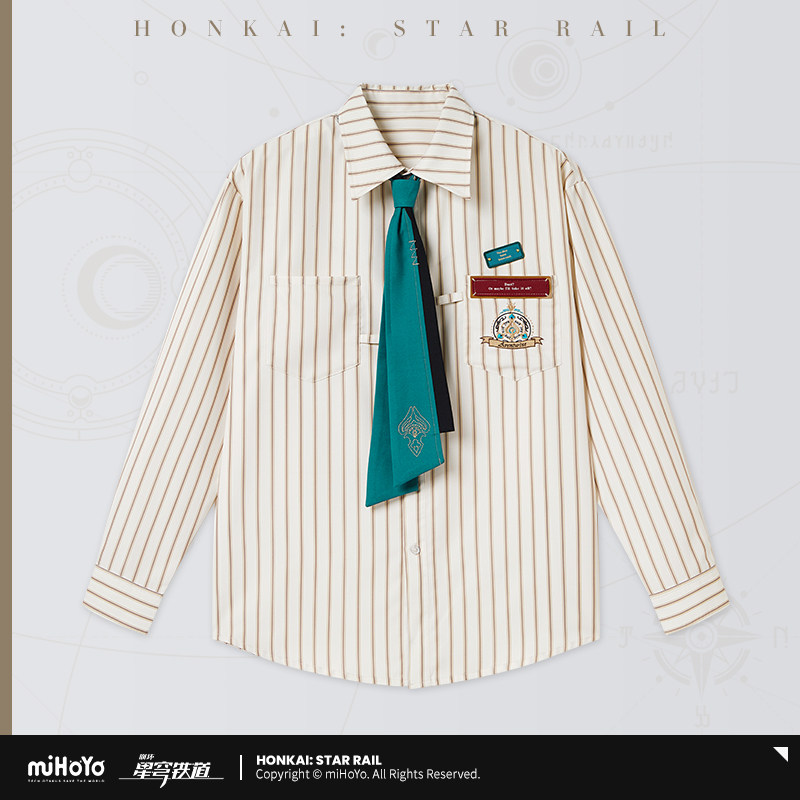 thumbnail for [miHoYo Honkai: Star Dome Railway] gold dust-themed impression series two-color striped shirt miHoYo