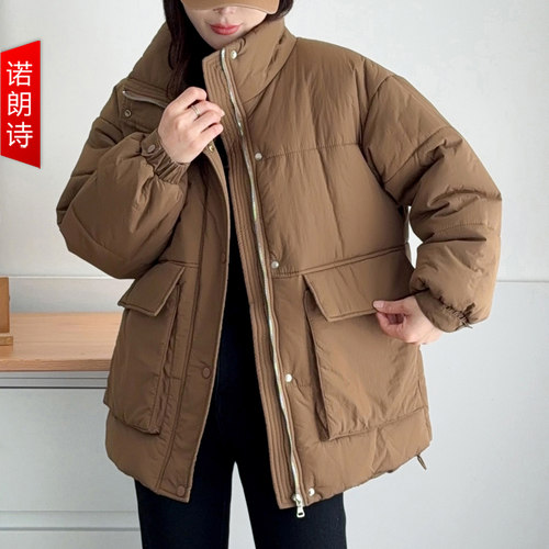 大码时尚爆款加厚立领棉服韩版女