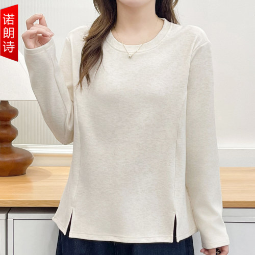 大码女装设计感纯色打底衫上衣韩