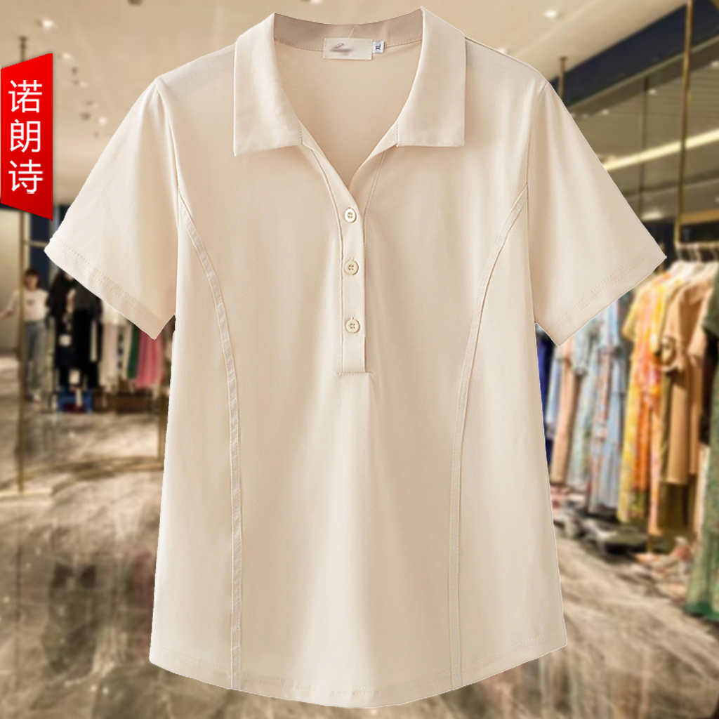 大码女装夏季POLO衫短袖上衣气质