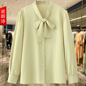 胖妹妹蝴蝶结系带衬衫 2025雪纺宽松垂感气质衬衣韩 秋装 女大码 女装