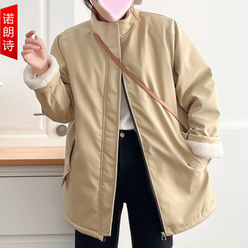 大码女装秋冬新款立领派克服棉服