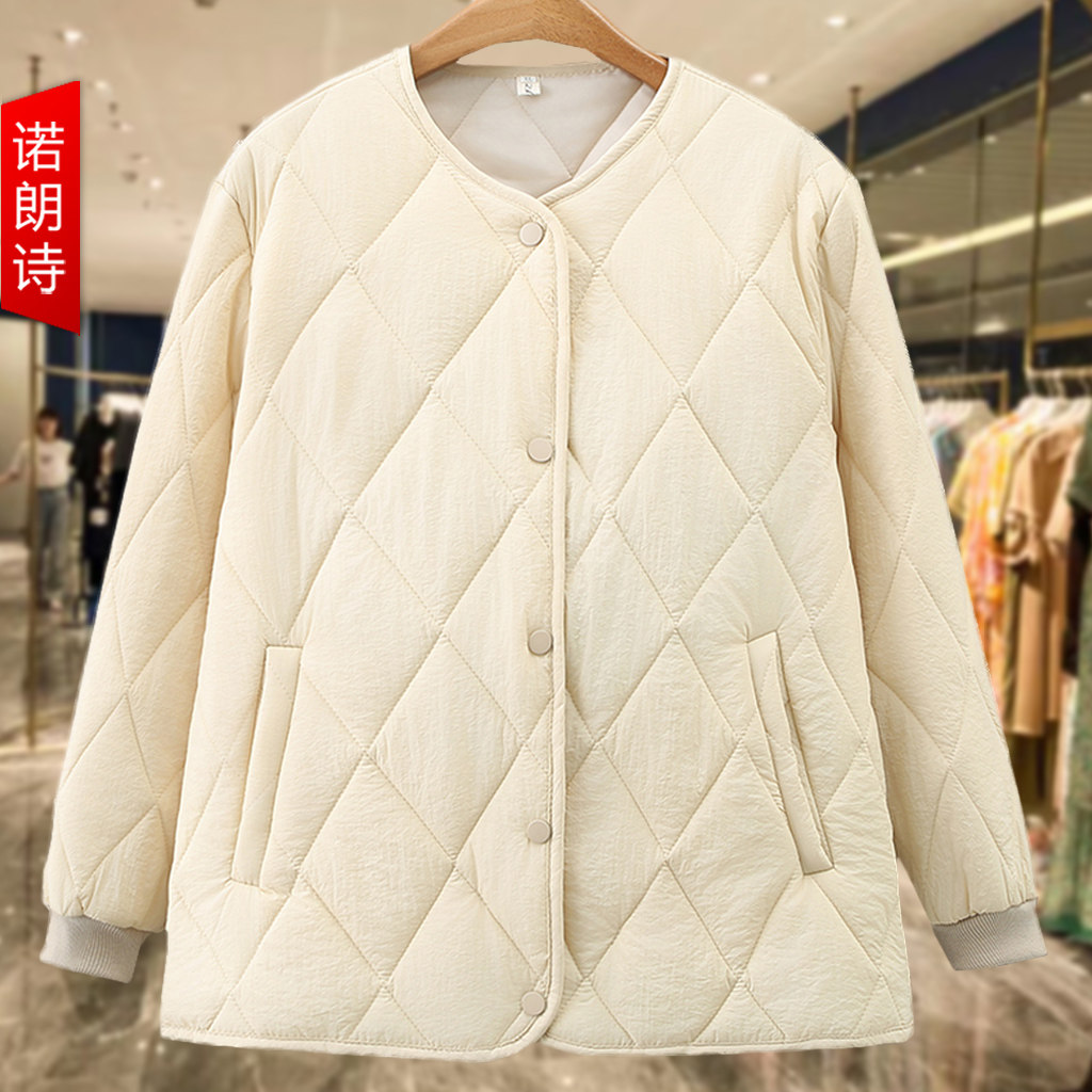 大码女装秋冬羽绒棉棉服内胆2025轻薄时尚棉衣200斤无领夹棉外套,女装/女士精品,大码棉服,淘宝优惠券,粉丝福利购,淘宝优惠卷