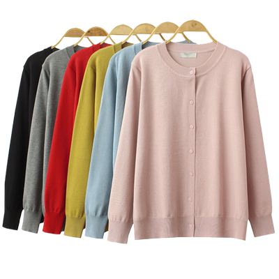 针织长袖开衫通勤韩版