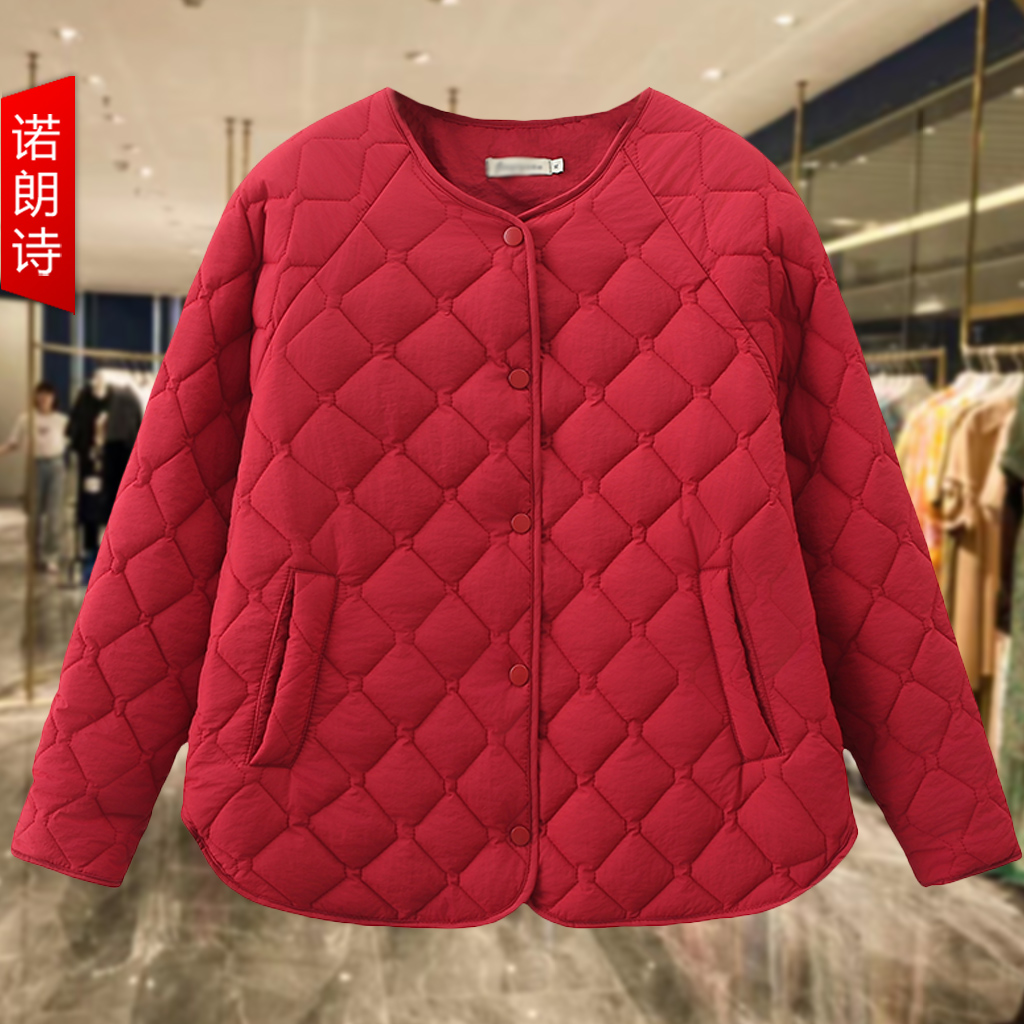 加肥加大保暖小棉袄洋气红色棉服