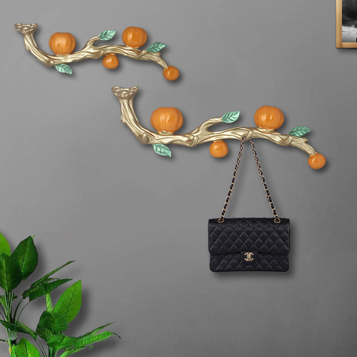 柿柿如意门口玄关挂钩免打孔墙上收纳装饰入户门后衣帽钩挂衣服架