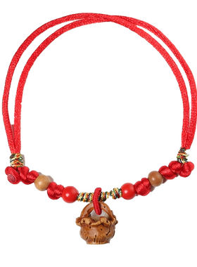 桃木宝宝婴儿压惊篮子红绳手链