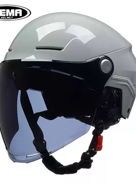 野马367S电动电瓶车头盔男女夏季轻便半盔灰四季通用成人安全头帽