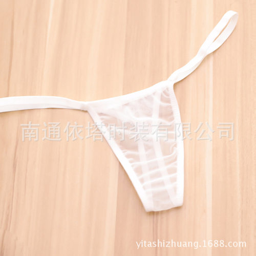 丁字裤小T裤新款内衣女透网纱迷你超低腰欧美性感薄毛网红纯欲尚
