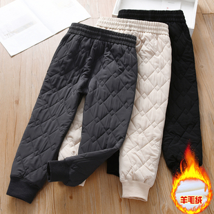 爱妮萌萌儿童轻薄棉裤夹羊毛裤外穿秋冬季加厚防风保暖裤子滑雪裤