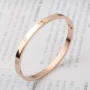 Vòng tay thép titan nữ phiên bản Hàn Quốc của vòng tay 18K vàng hồng đơn giản Sen hoang dã vòng tay quà tặng bạn gái vòng tay trang sức - Vòng đeo tay Cuff vòng ngọc bích