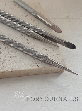 Rich镜面斜面钢推 双头设计推死皮清除两侧污垢角质 卸甲美甲工具