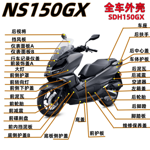 NS150GX面板边条护板内箱后视镜