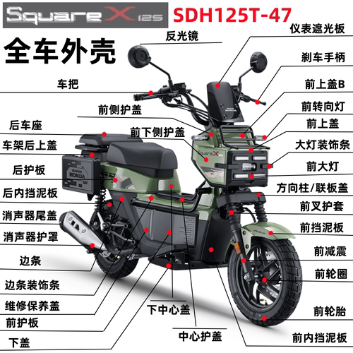 新大洲本田祖玛SqudreX125外壳