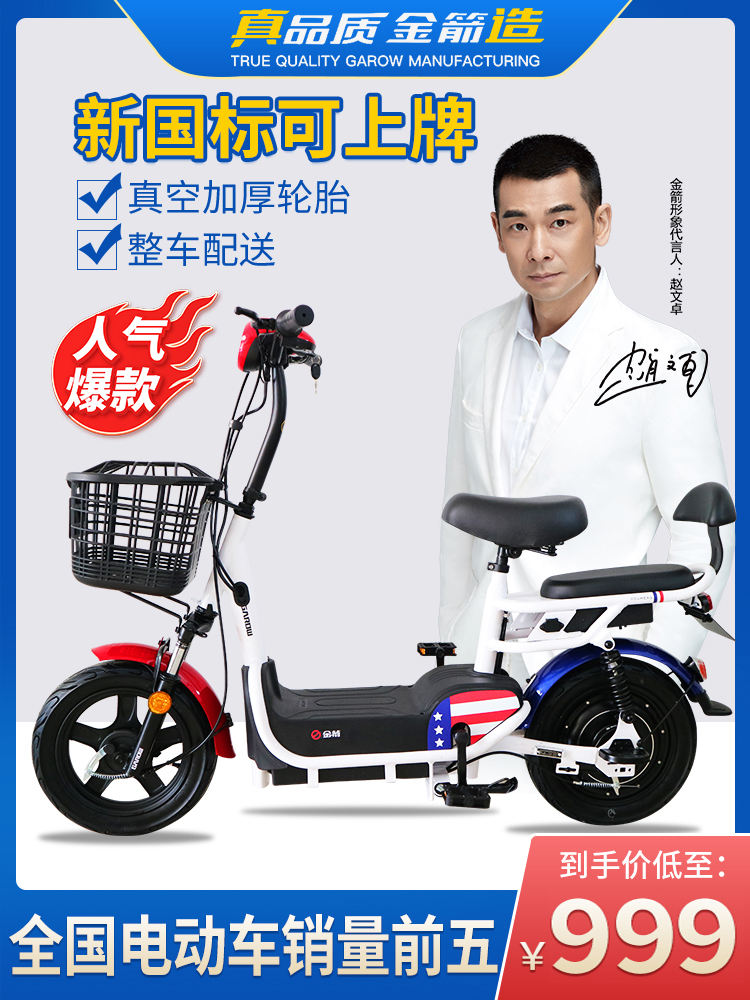金箭电动车可上牌电瓶车新国标电动自行车小型男女简易款新款电车