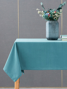 纯色织物桌布圆桌棉和亚麻厚亚麻加厚朴素简单桌布斯堪的纳维亚现