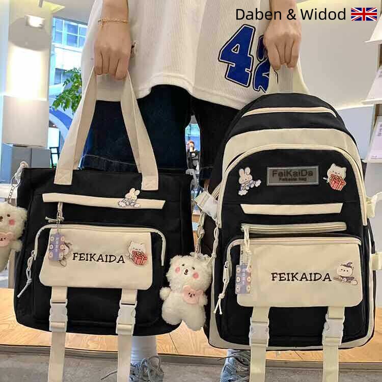 英国Daben Widod 新款书包初中生大容量小学生双肩包手提斜挎包女