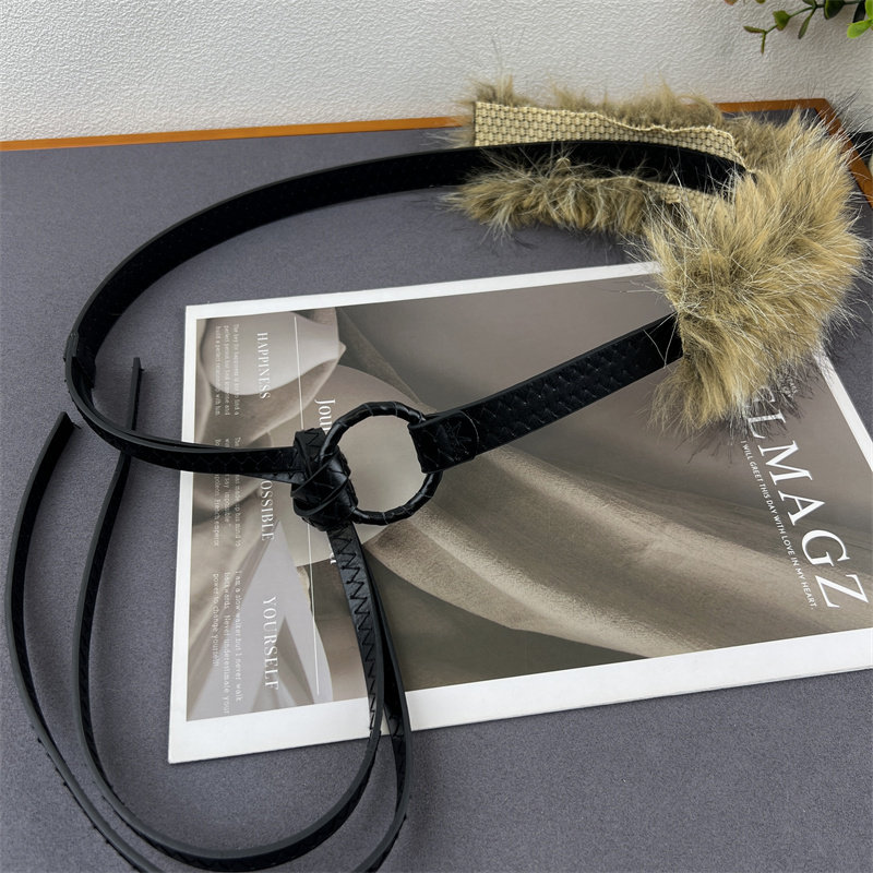 毛毛皮带女装饰时尚辣妹腰带配饰