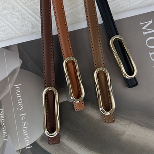 百搭 饰配裙子西服毛衣连衣裙细腰带配饰2025新款 小皮带女款 真皮装