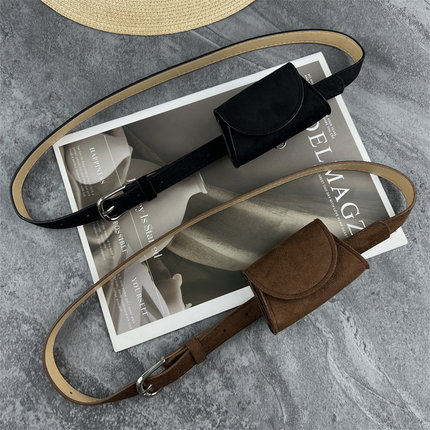 高级感腰带小包女款配裙子装饰毛衣连衣裙皮带迷你小腰包腰间配饰