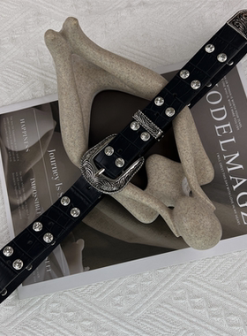 美式复古黑色皮带女装饰毛衣大衣牛仔裤腰带y2k腰间配饰2025新款