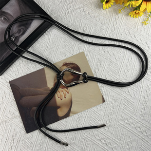 马蹄扣腰带女束腰装 饰配裙子毛衣大衣打结皮绳长腰绳配饰2025新款