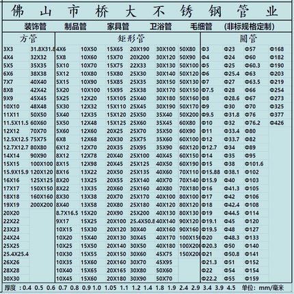 国标201 SUS304  316 不锈钢方管 圆管 装饰制品不锈钢空心管方通