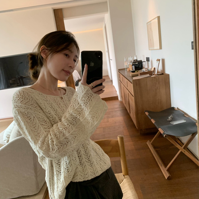 FOCUSE-26年早春镂空针织小衫