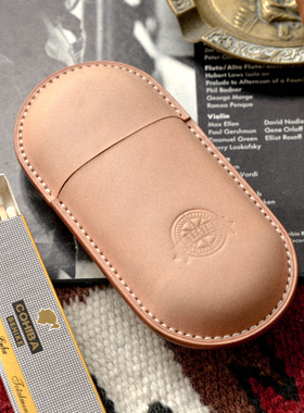 oneleather一皮植鞣牛皮手工眼镜盒收纳袋汽车眼镜盒男女款适用