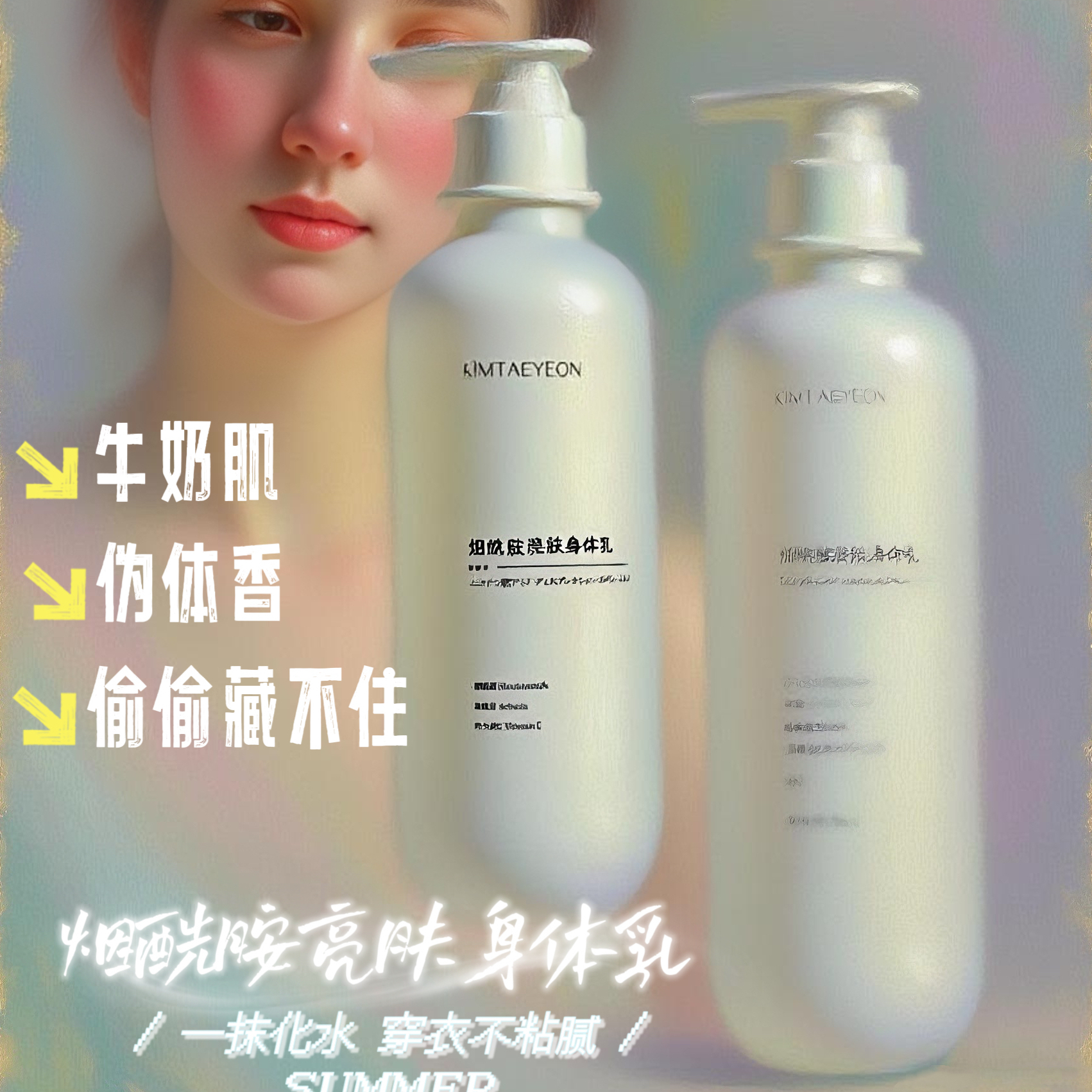 白白白院线贵妇级高浓度烟酰胺全身白身体乳膜亮水润大白罐按压款