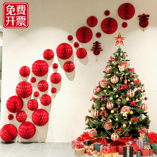 圣诞节布置商场橱窗挂饰