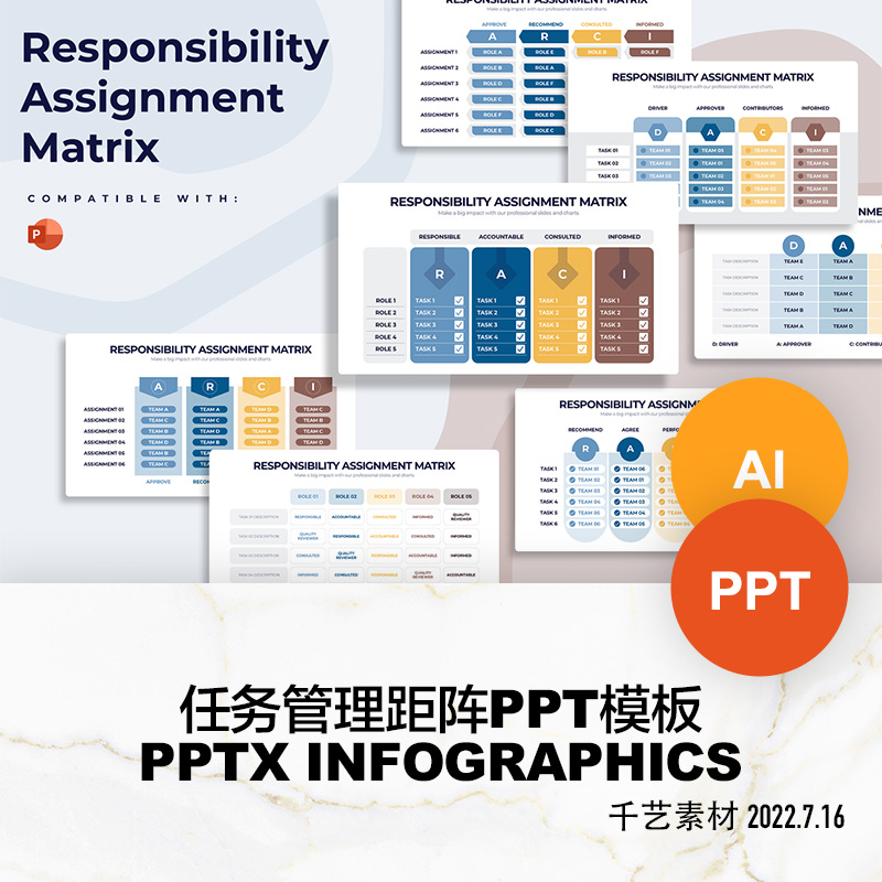 项目任务管理矩阵模型数据图形 PPT模板ai图表keynote素材下载