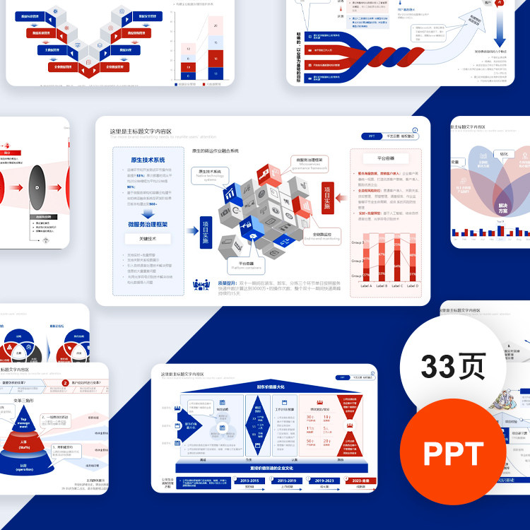 IT智能3D立体模型服务管理解决方案商业战略规划分析PPT模板