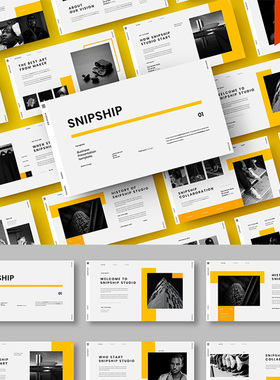 【 PPT模板简约时尚系列 】黄色公司团队简介项目产品展示ppt模版