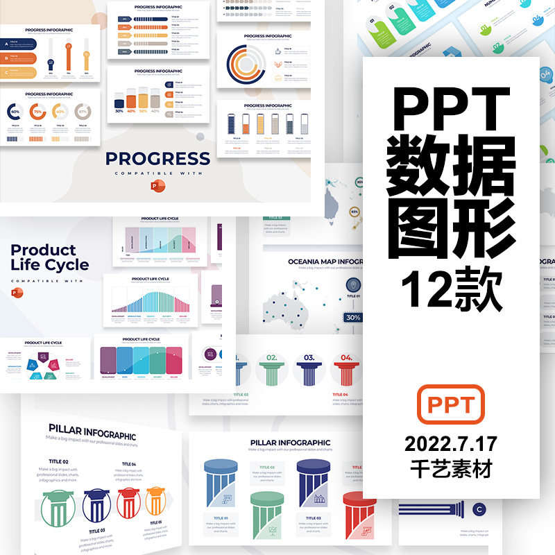 地图曲线走势图标题报价表格环形 ppt模板ai图形keynote素材下载