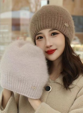 女秋冬保暖加厚松鼠绒堆堆帽时尚百搭女士新款帽子宽松大头围弹力